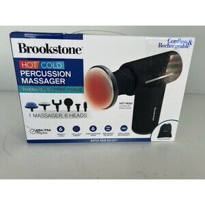 Brookstone Hot Cold Percussion Massager Cordless Rechargeable New Open Box